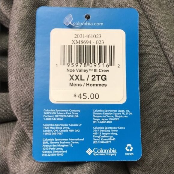 Columbia Mens Noe Valley III Crew Logo Sweatshirt, Gray, size XXL - Picture 6 of 7